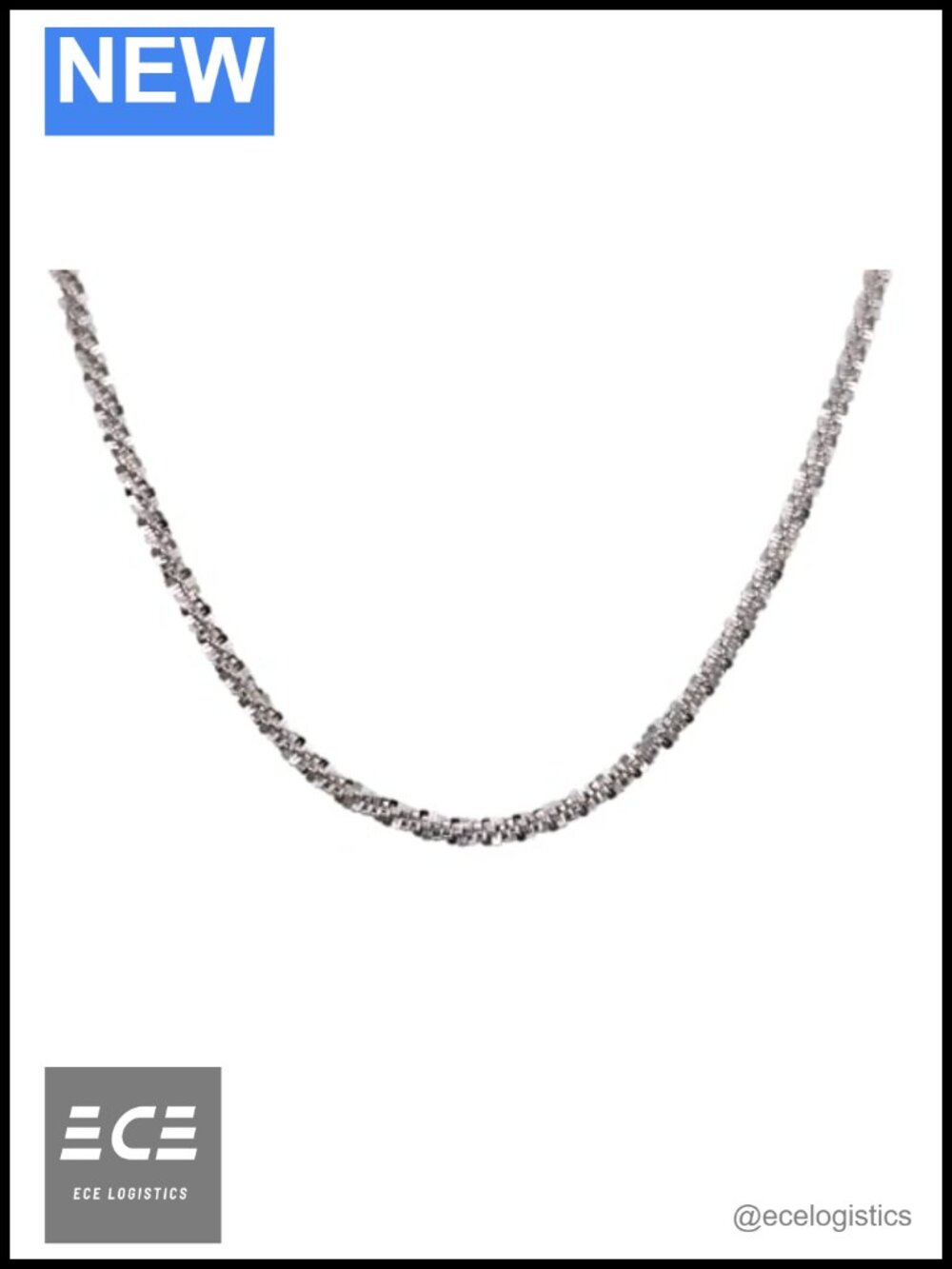 925 Sterling Silver Margarita Chain Bracelet Necklace Set Unisex Jewelry